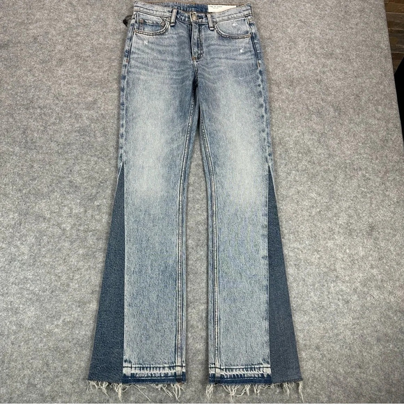 Rag & Bone Peyton Sliced Mid-Rise Bootcut Jeans in Lou.  Sz: 25 - Picture 7 of 15